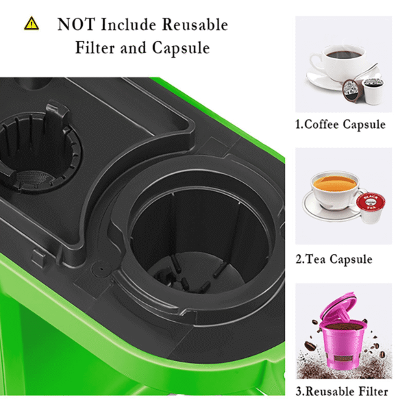 CHULUX Single Serve Coffee Maker with Removable Drip Tray,Green - Image 3