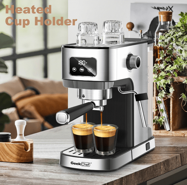 1350W Semi-Automatic Espresso Machine 20Bar (ULKA) High Pressure Pump Extraction 1 / 2 Cappuccino or Latte ESE POD Capsule Filter Steam Bar 1.5L - Image 5