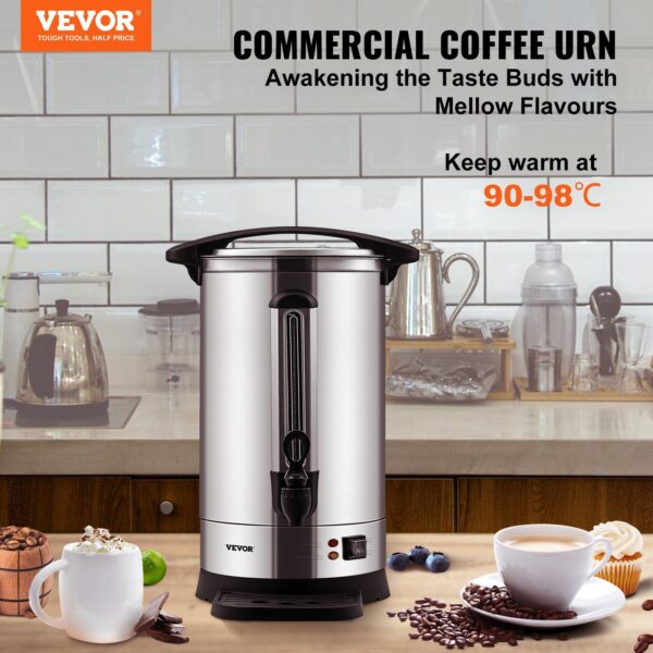 VEVOR Commercial Coffee Urn 65 Cup Stainless Steel Coffee Dispenser Fast Brew - Image 2