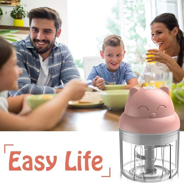 1pc Wireless Electric Mini Pink Garlic Chopper; 250ML Small Food Processor For Chopping Garlic; Ginger; Chili; Minced Meat; Onion; Etc - Image 5