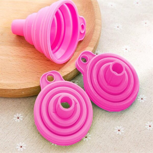 1PCS Red Multifunctional Silicone Funnel Mini Convenient Kitchen Folding And Sub Packaging Tools Kitchen Supplies - Image 7