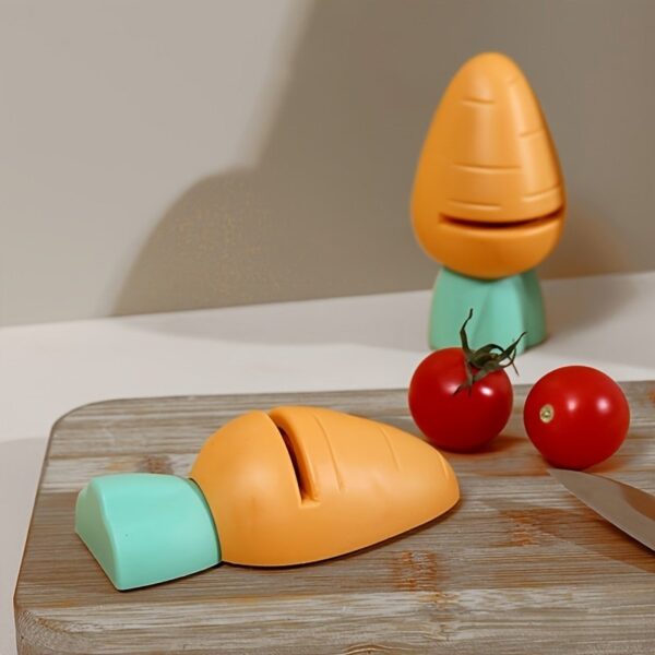 1pc Multifunctional Sharpening Stone; Quick Sharpener; Cute Carrot Mini Sharpener; Kitchen Gadgets - Image 4