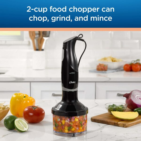 Oster Food Prep Kit with Immersion Blender, Electric Knife, and 2-Cup Capacity Mini Food Chopper, 350W - Image 3