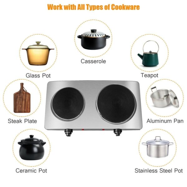 1800W Double Hot Plate Electric Countertop Burner - Image 3