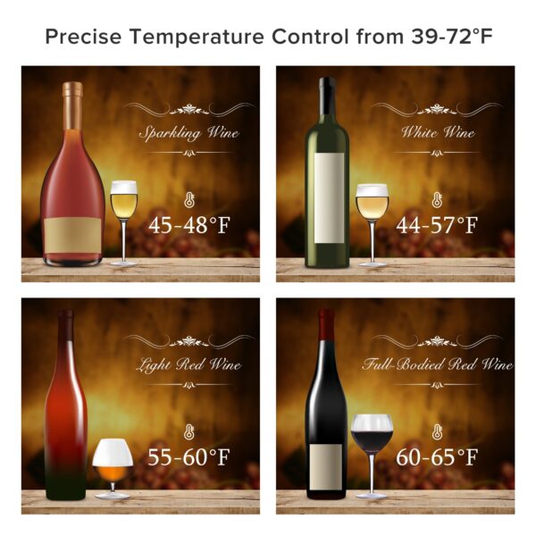 Countertop Wine Cooler with Compressor System and Digital Temperature Control - UV-Protective Finish, Holds 24 Standard Bottles - Image 5