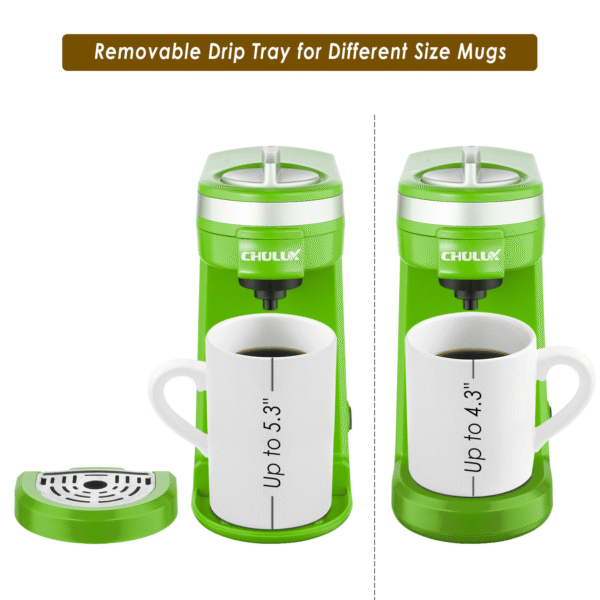 CHULUX Single Serve Coffee Maker with Removable Drip Tray,Green - Image 7