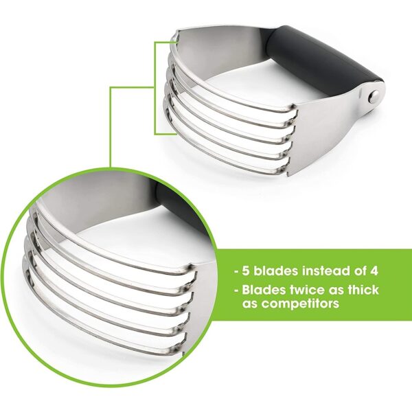 1pc Dough Blender Top Professional Pastry Cutter With Heavy Duty Stainless Steel Blades Medium Size 0.50lb - Image 5