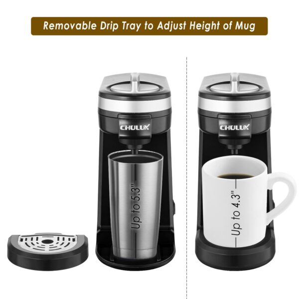 CHULUX Single Serve Coffee Maker Brewer for Single Cup Capsule with 12 Ounce Reservoir,Black - Image 4