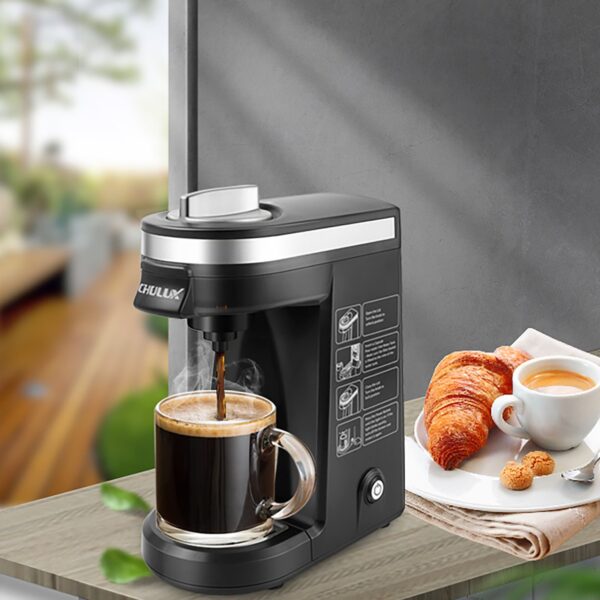 CHULUX Single Serve Coffee Maker Brewer for Single Cup Capsule with 12 Ounce Reservoir,Black - Image 7