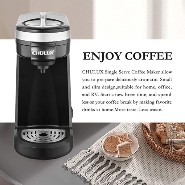 CHULUX Single Serve Coffee Maker Brewer for Single Cup Capsule with 12 Ounce Reservoir,Black - Image 9