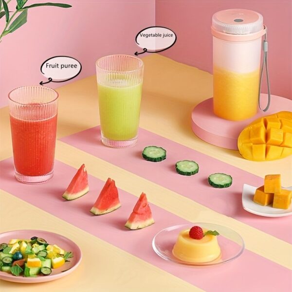 Summer Essentials Portable Juicer Cup Cooking Cup USB Wireless Electric Juicer Cup 300ML6 Knife Head - Image 5