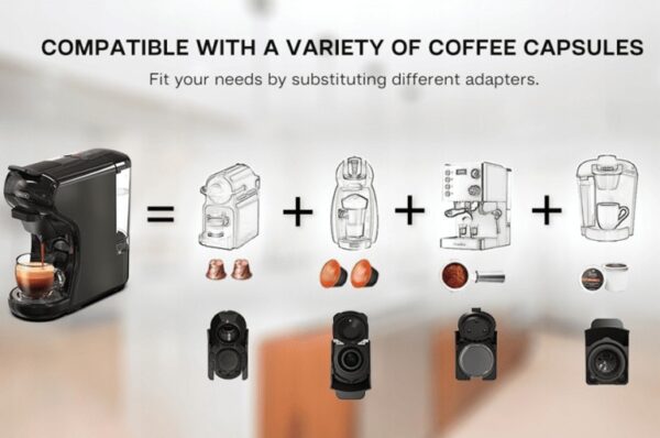 70ml Capsule Coffee Machine 19Bar Extraction French Drip 1450W Automatic espresso Machine Mocha Italian espresso, touch sensitive - Image 5