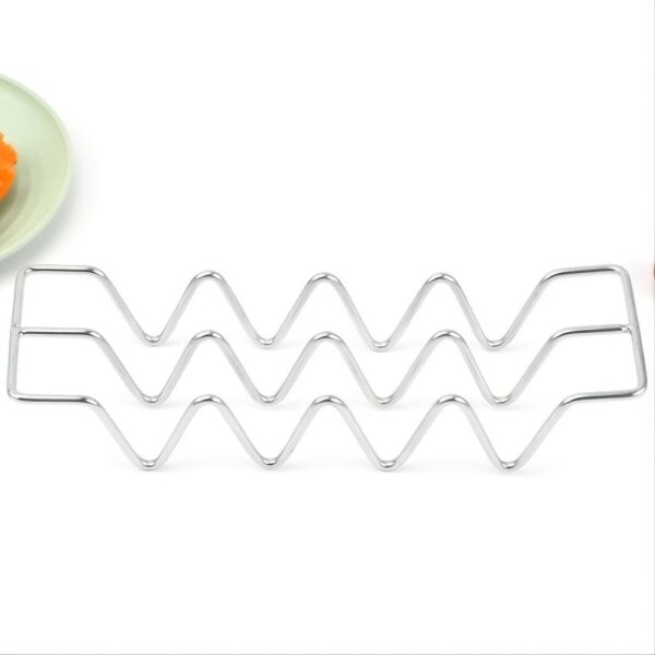 1pc Stainless Steel Burrito Pancake Stand; Tacoholder Pancake Stand; W-shaped Taco Stand - Image 3