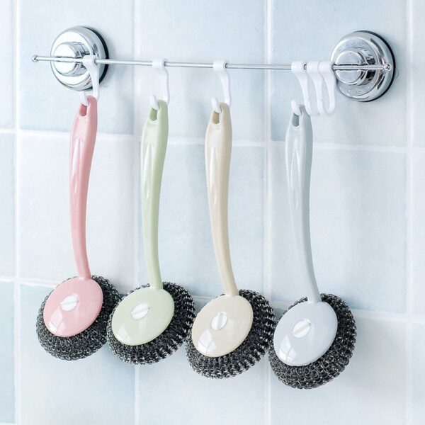 Cleaning Brushes Kitchen Stainless Steel Wire Ball Dishwashing Brush Pans Brush to oil stainsHousehold Cleaning Tools - Image 8