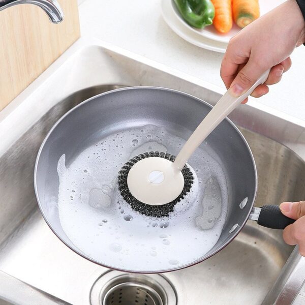 Cleaning Brushes Kitchen Stainless Steel Wire Ball Dishwashing Brush Pans Brush to oil stainsHousehold Cleaning Tools - Image 5