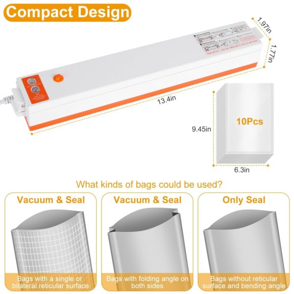 Electric Vacuum Sealer Machine Household Automatic Food Vacuum Sealer Quick Sealing System Machine - Image 6