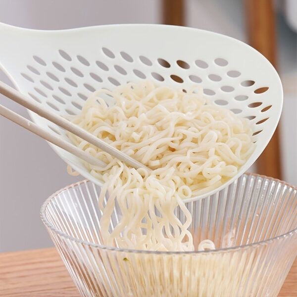 1pc Slotted Spoon; Household Colander With Long Handle; For Dumpling And Noodles; High Temperature Resistant Large Draining Spoon - Image 4
