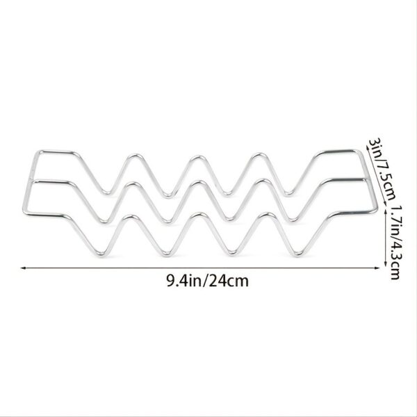 1pc Stainless Steel Burrito Pancake Stand; Tacoholder Pancake Stand; W-shaped Taco Stand - Image 4