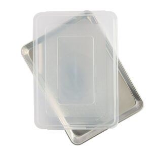 2 Piece Aluminum Bakeware Set with 13' x 18' High Sided Half Sheet Pan and Lid