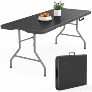 6 ft Rectangular Black Plastic Folding (Shipment from Walmart)