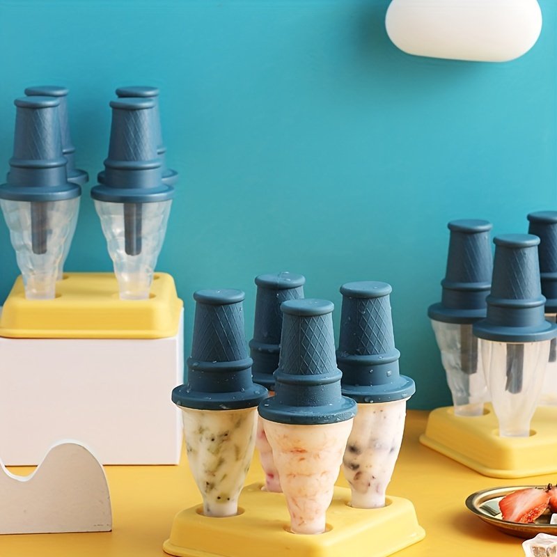 4pcs Ice Cream Molds Shapes; Frozen Ice Popsicle Maker - Image 8
