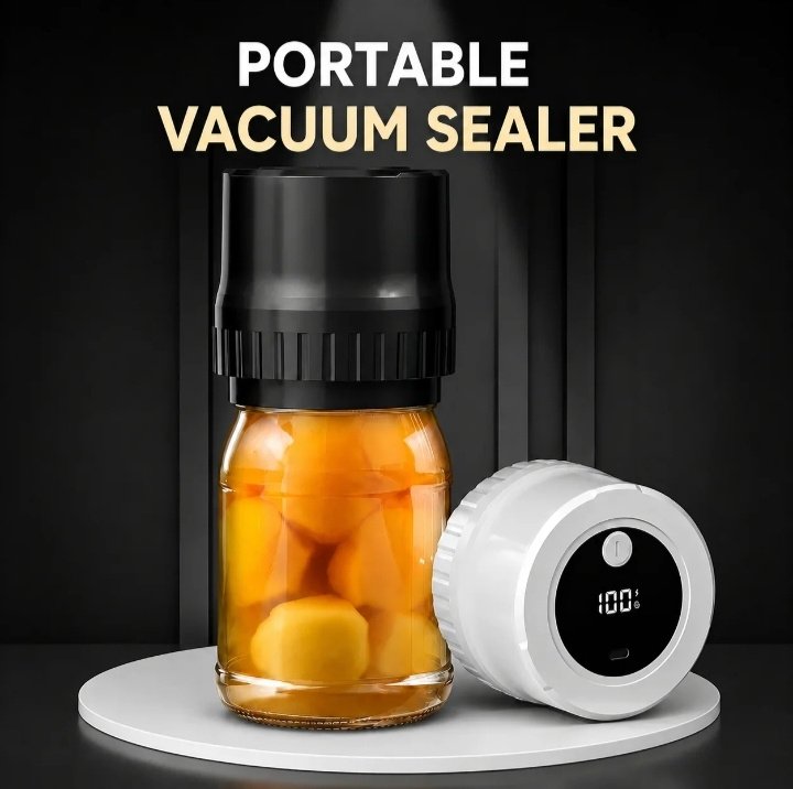 Portable Electric Vacuum Sealer Powerful Air Extraction LED Power Display USB Charging Compatible with Wide-mouth/Regular-mouth Mason Jars - Image 8