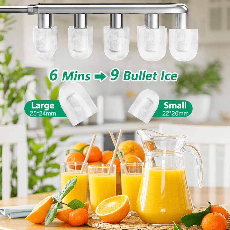 PSZBJ-K12G Automatic Ice Maker-50lbs/day capacity, 6-8 minute ice production, 9 pieces per batch. Features: 2-liter PVC ice tray (BPA-free), self-cleaning design, coffee-grade ice cubes, touch-sensit - Image 3