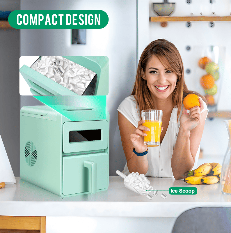PSZBJ-K12G Automatic Ice Maker-50lbs/day capacity, 6-8 minute ice production, 9 pieces per batch. Features: 2-liter PVC ice tray (BPA-free), self-cleaning design, coffee-grade ice cubes, touch-sensit - Image 7