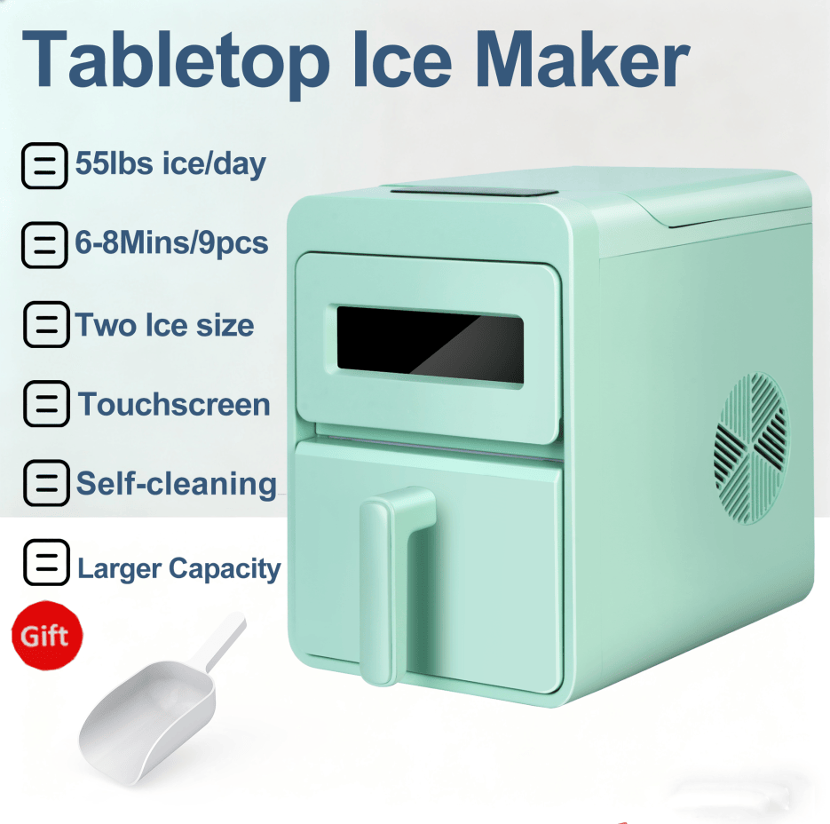 PSZBJ-K12G Automatic Ice Maker-50lbs/day capacity, 6-8 minute ice production, 9 pieces per batch. Features: 2-liter PVC ice tray (BPA-free), self-cleaning design, coffee-grade ice cubes, touch-sensit - Image 10