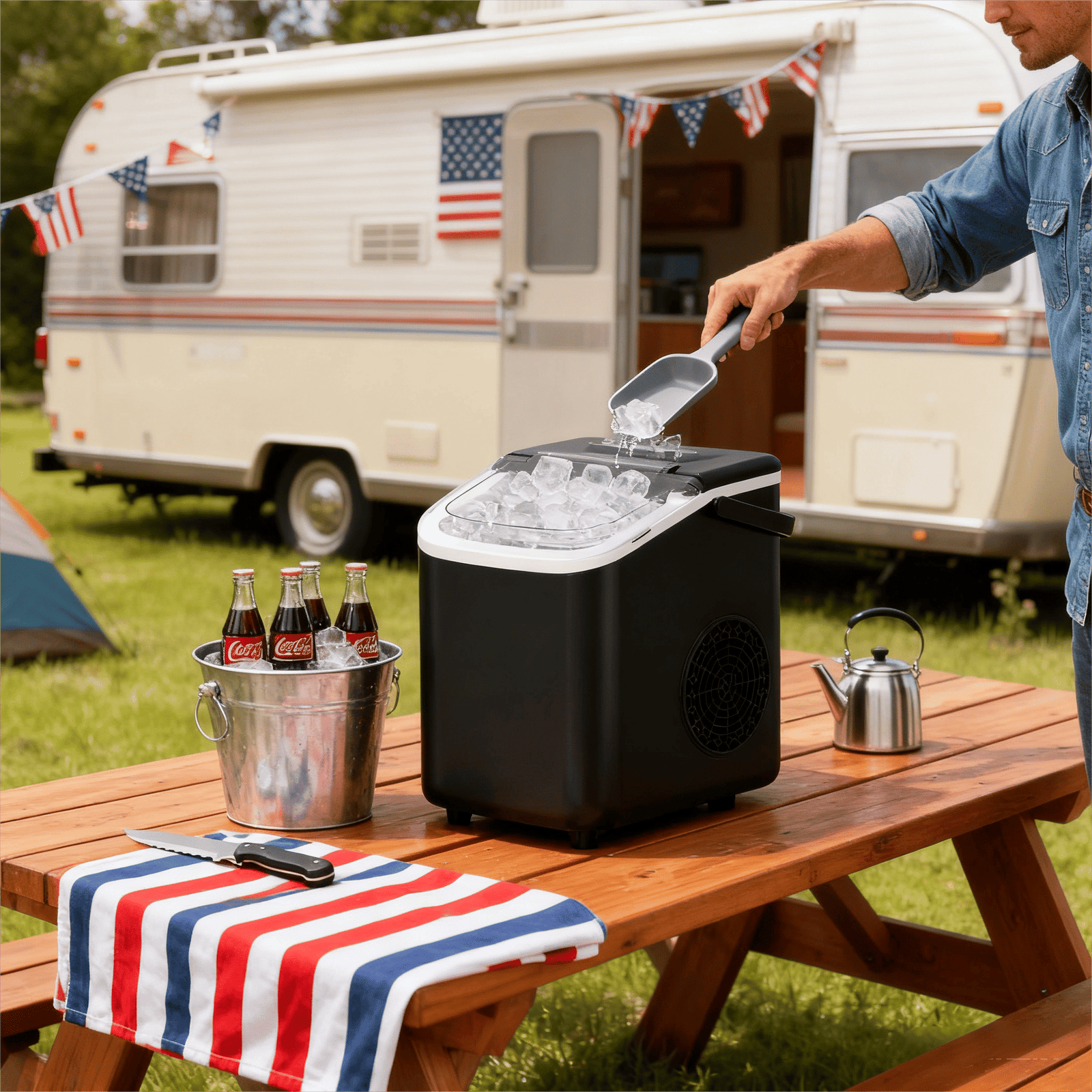PSZ6Y10 Home Ice Maker-Outdoor Camping Ice Production 12kg/day bullet ice maker-PVC BPA-free, quick ice production. Coffee ice cubes, car fridge compatible. Alcohol ice maker with a - Image 3