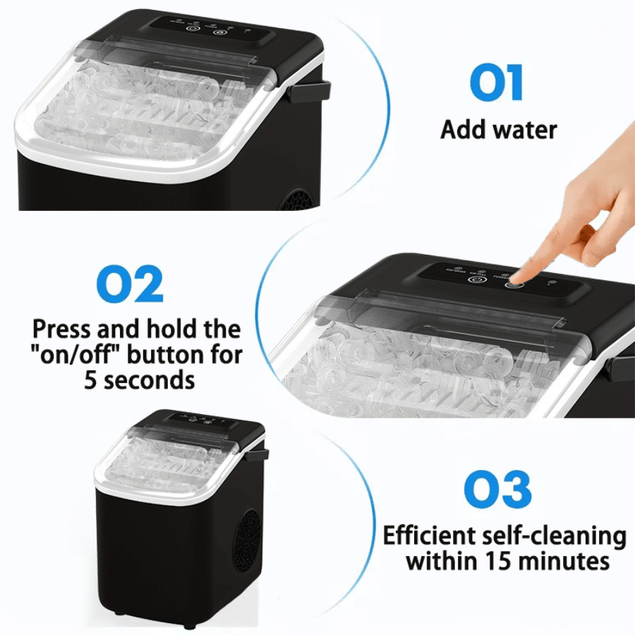 PSZ6Y10 Home Ice Maker-Outdoor Camping Ice Production 12kg/day bullet ice maker-PVC BPA-free, quick ice production. Coffee ice cubes, car fridge compatible. Alcohol ice maker with a - Image 6